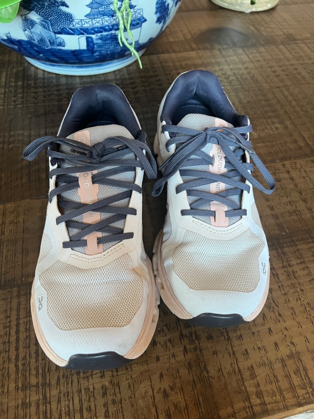 On Running Women's Running Shoes in Cream and Pink